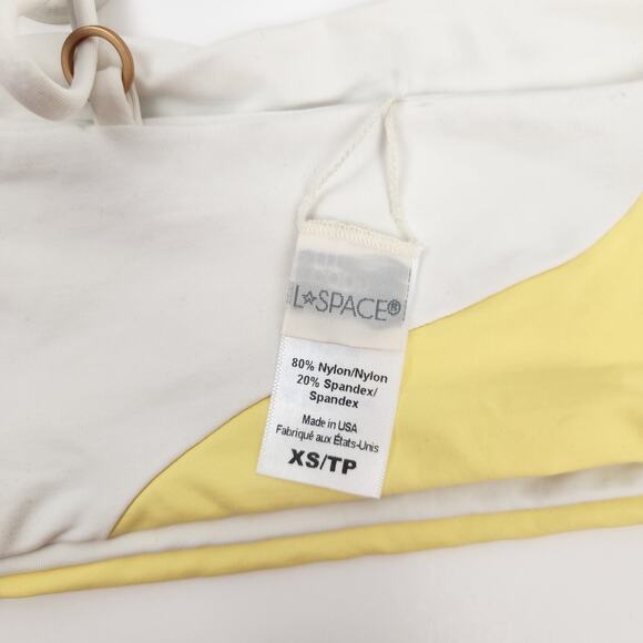 L*Space Ari Bikini Top in Yellow Cream Colorblock Size XS - Picture 3 of 3